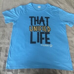 Always Advancing Shirt Mens XL Blue That Unified Life Special Olympics Tee